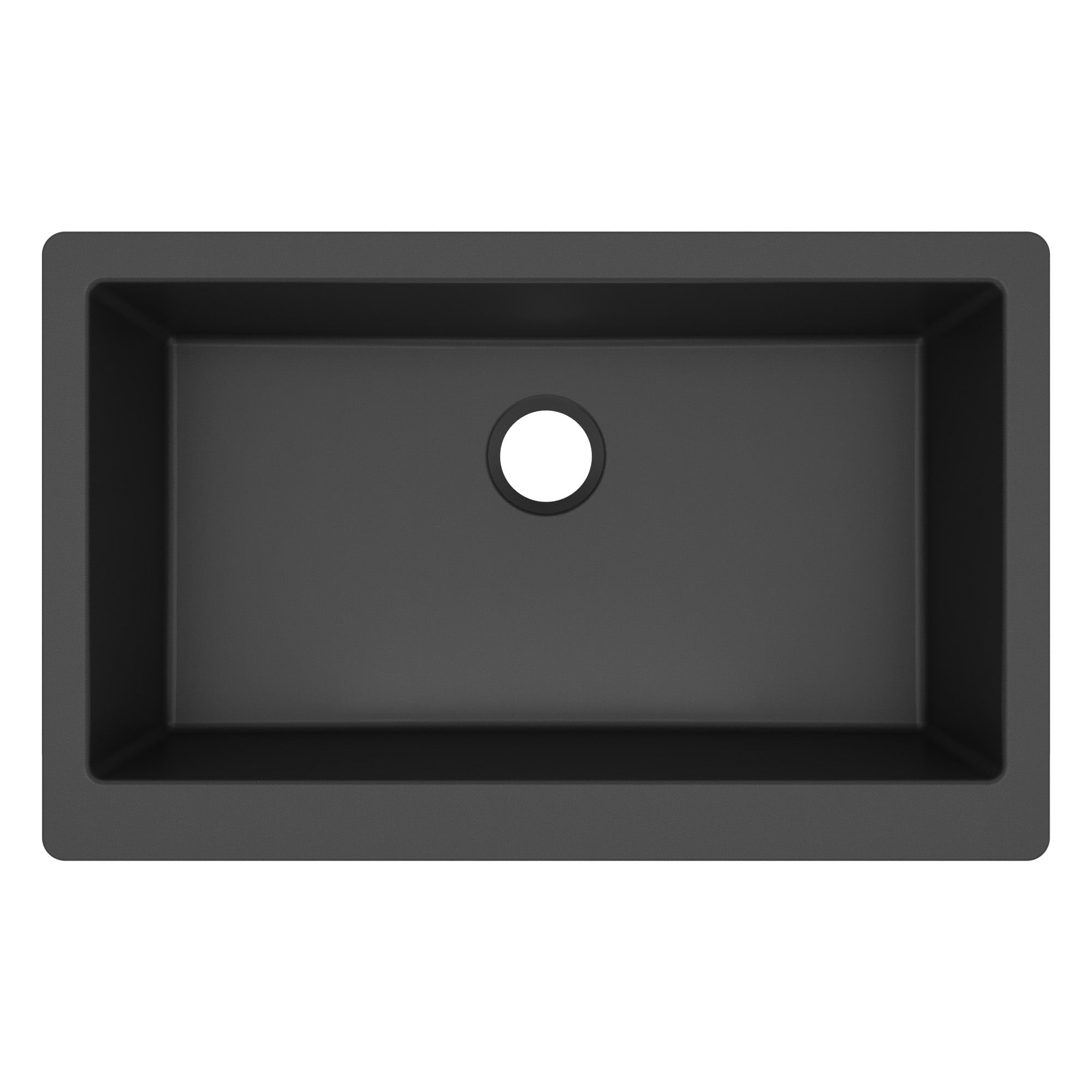 34" Retrofit Farmhouse Large Single Bowl Quartz Composite Kitchen Sink In Black