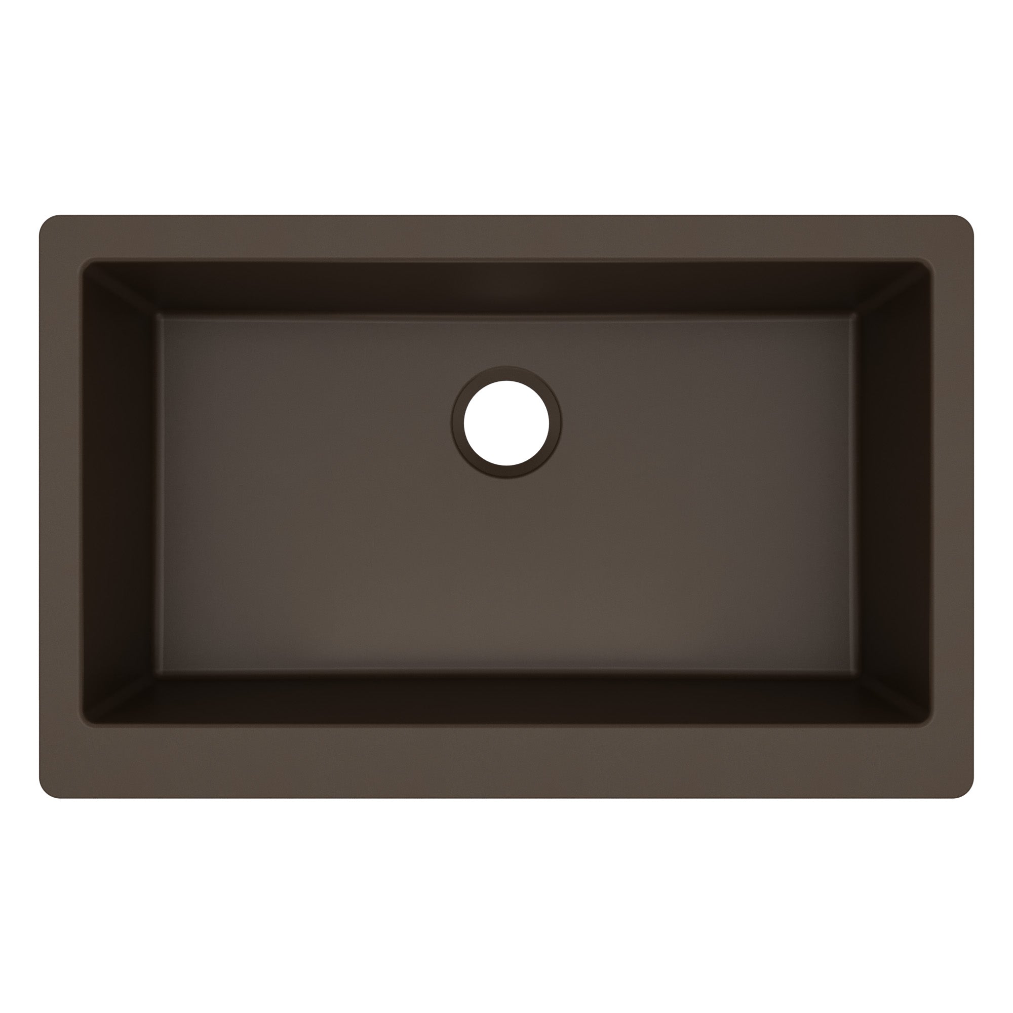 34" Retrofit Farmhouse Large Single Bowl Quartz Composite Kitchen Sink In Brown