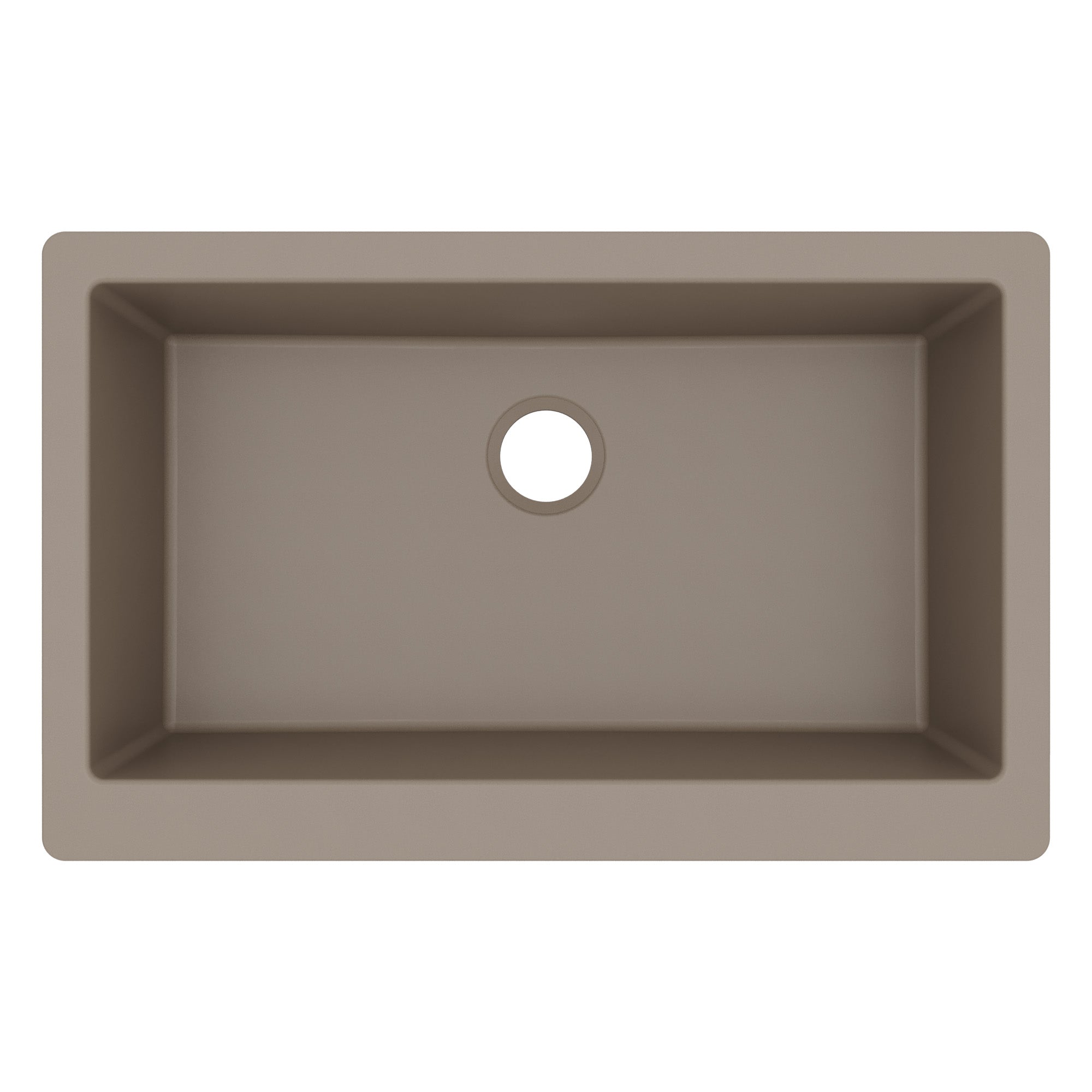 34" Retrofit Farmhouse Large Single Bowl Quartz Composite Kitchen Sink In Concrete