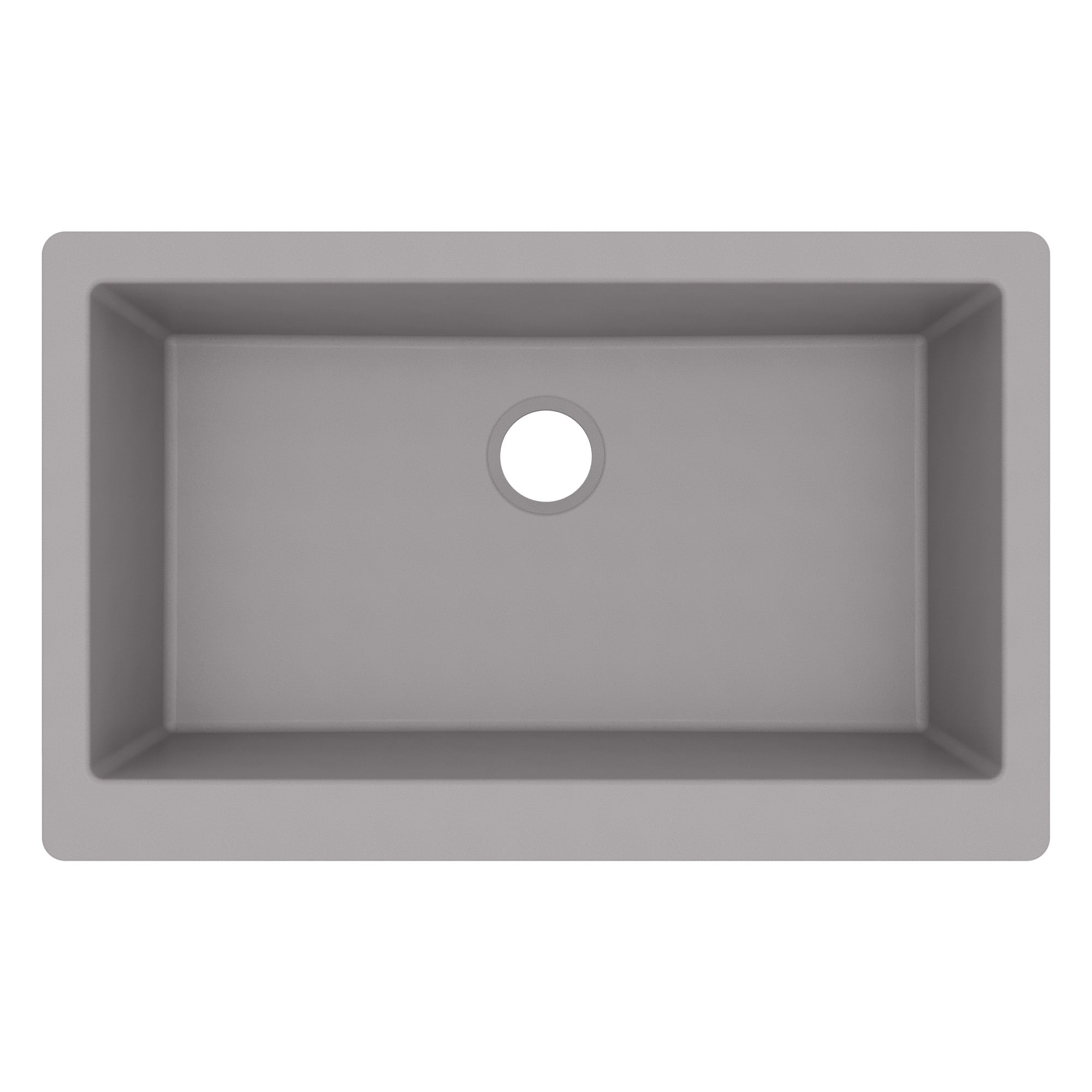 34" Retrofit Farmhouse Large Single Bowl Quartz Composite Kitchen Sink In Grey