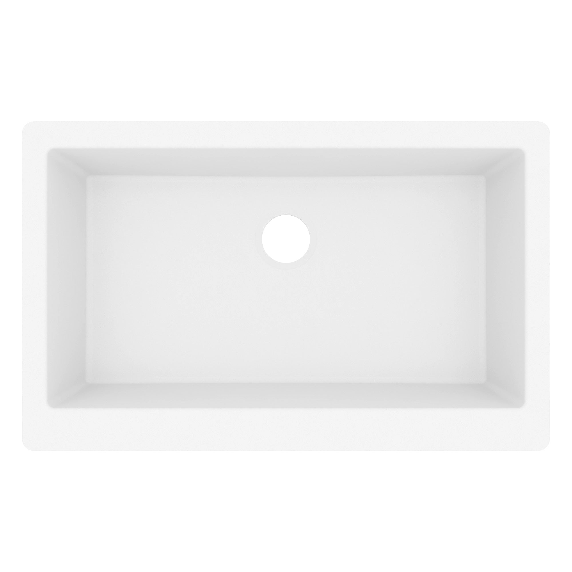 34" Retrofit Farmhouse Large Single Bowl Quartz Composite Kitchen Sink In White
