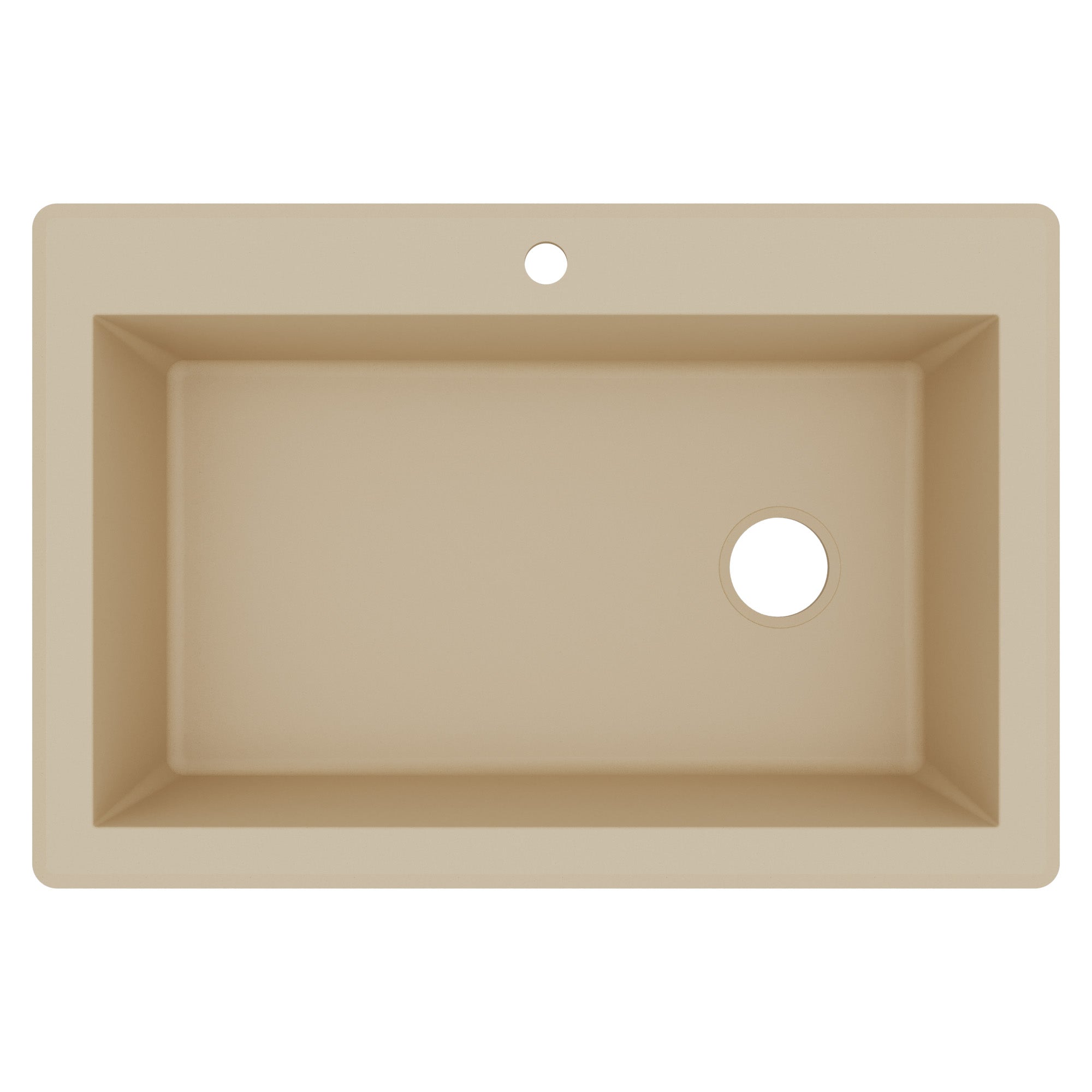 33" Top Mount Large Single Bowl Quartz Composite Kitchen Sink In Bisque