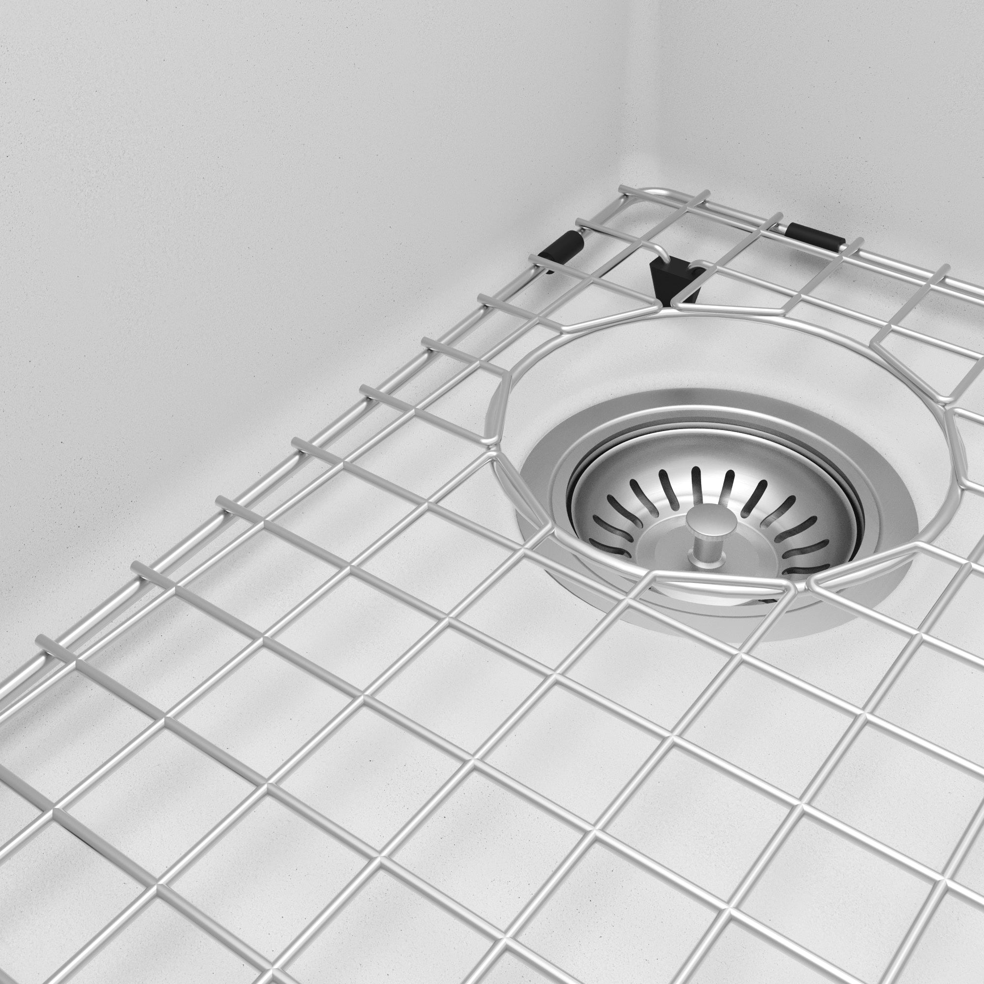 33" Top Mount Double Offset Bowl Quartz Composite Kitchen Sink Kit In White