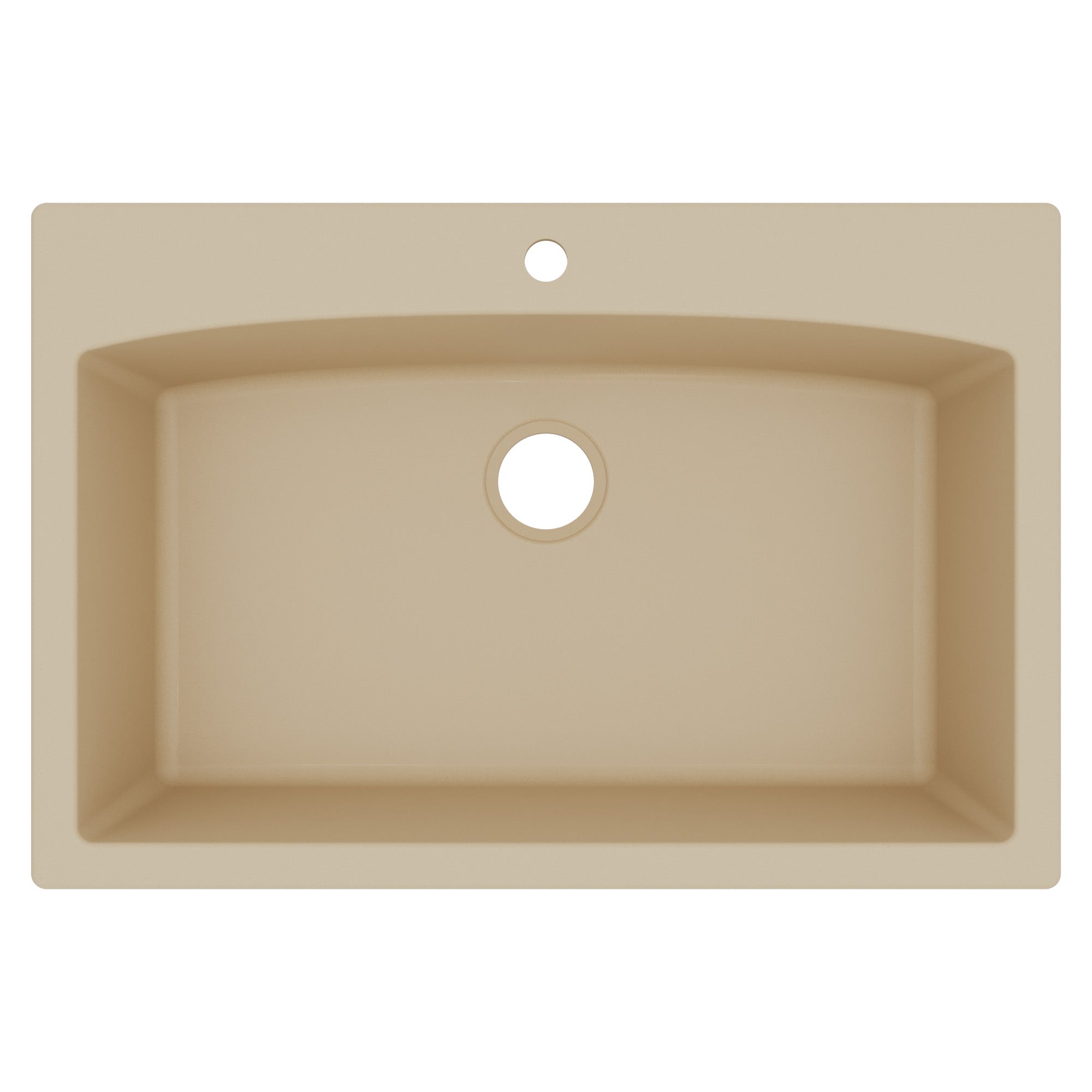 33" Top Mount Large Single Bowl Quartz Composite Kitchen Sink In Bisque