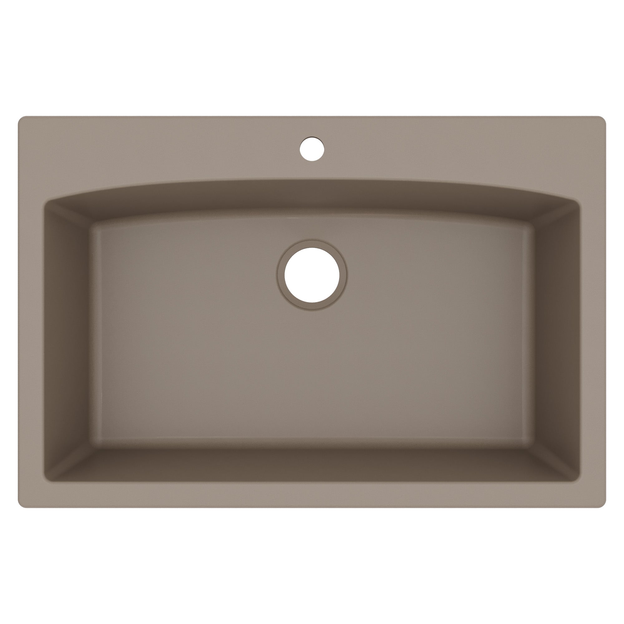 33" Top Mount Large Single Bowl Quartz Composite Kitchen Sink In Concrete