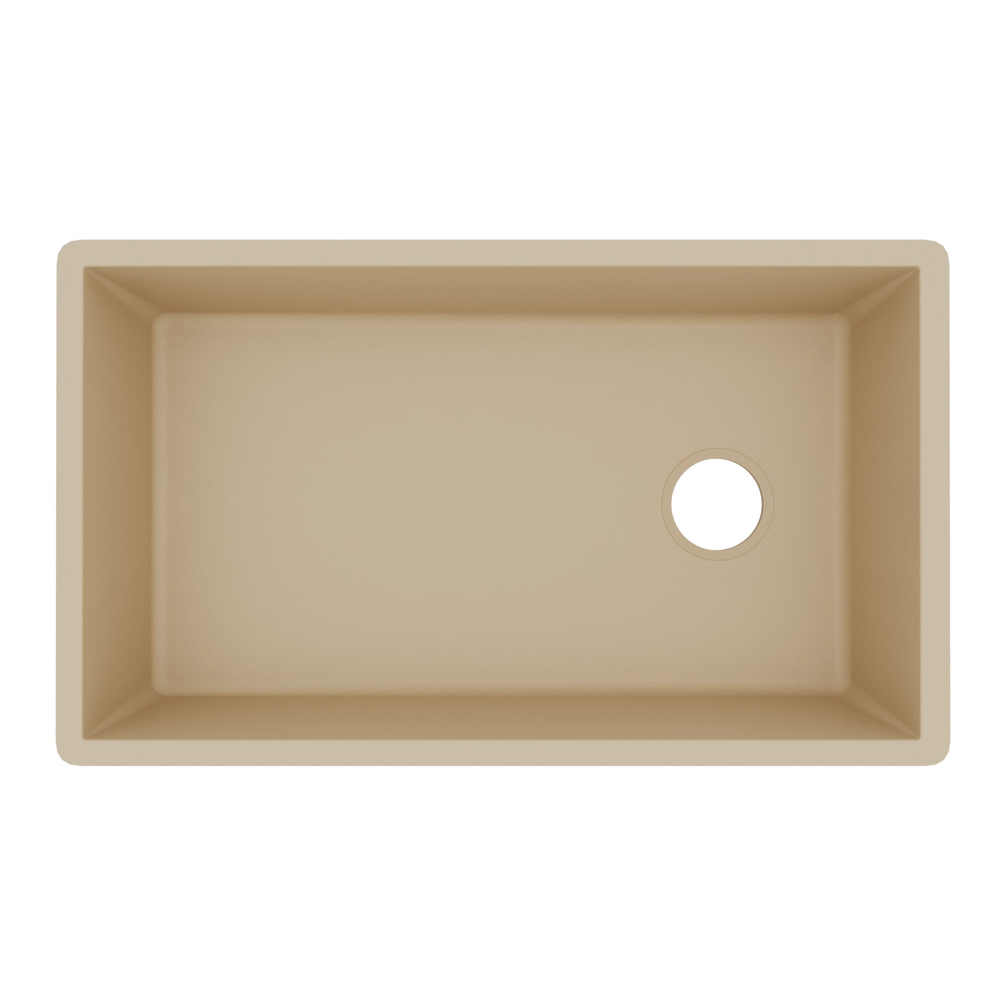31-5/8" Undermount Large Single Bowl Quartz Composite Kitchen Sink In Bisque