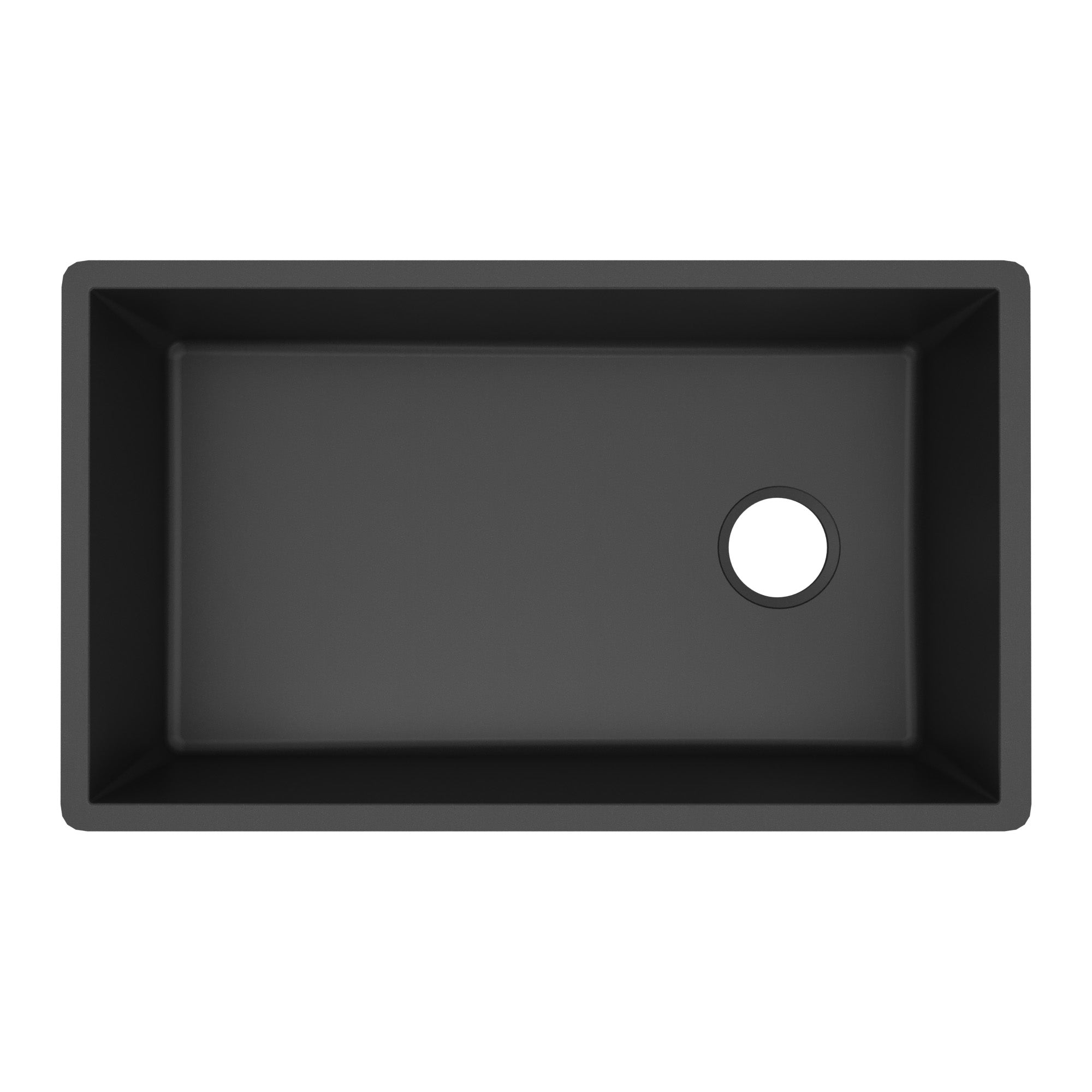31-5/8" Undermount Large Single Bowl Quartz Composite Kitchen Sink In Black