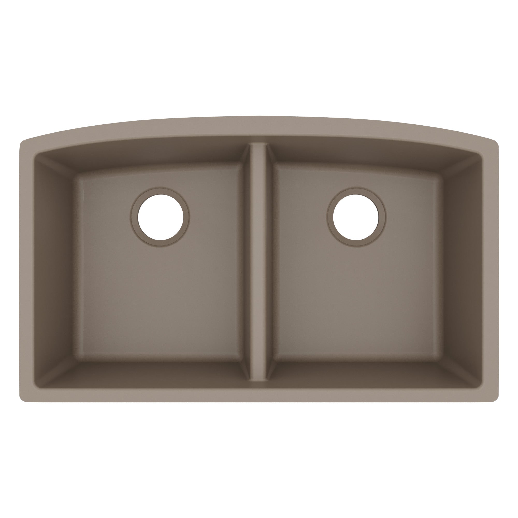 32-1/2" Undermount Double Equal Bowl Quartz Composite Kitchen Sink In Concrete
