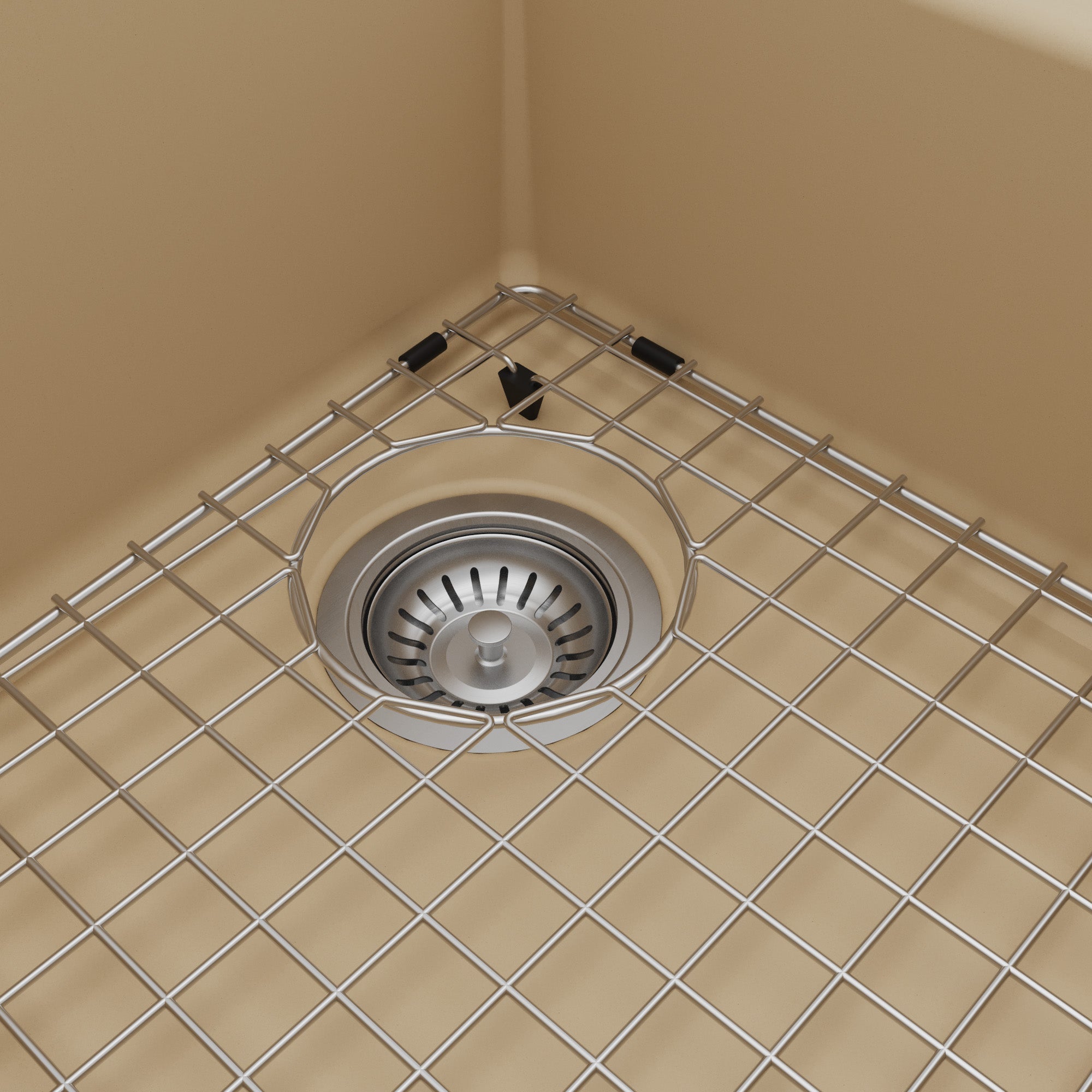 32-1/2" Undermount Double Offset Bowl Quartz Composite Kitchen Sink Kit In Bisque
