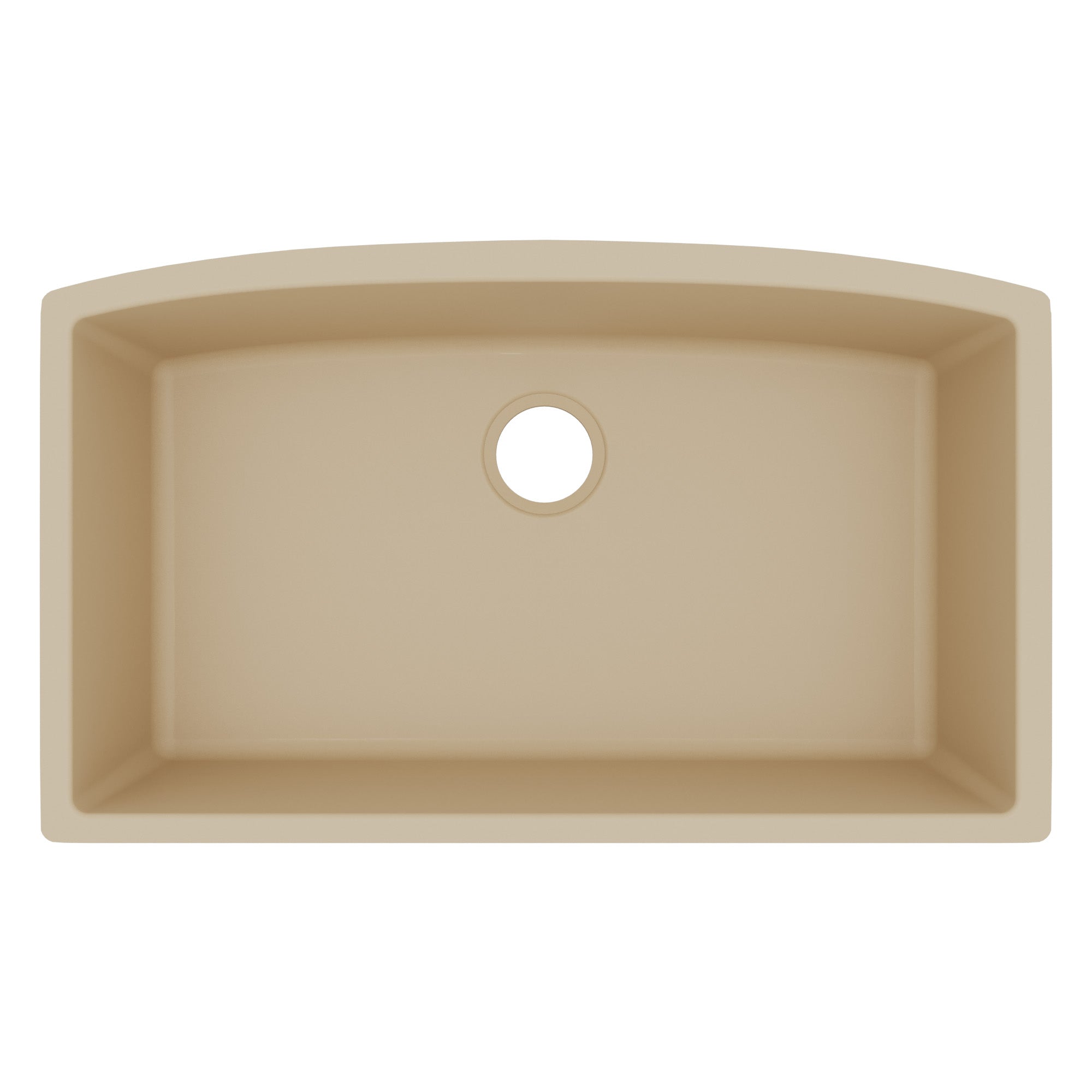 32-1/2" Undermount Large Single Bowl Quartz Composite Kitchen Sink In Bisque