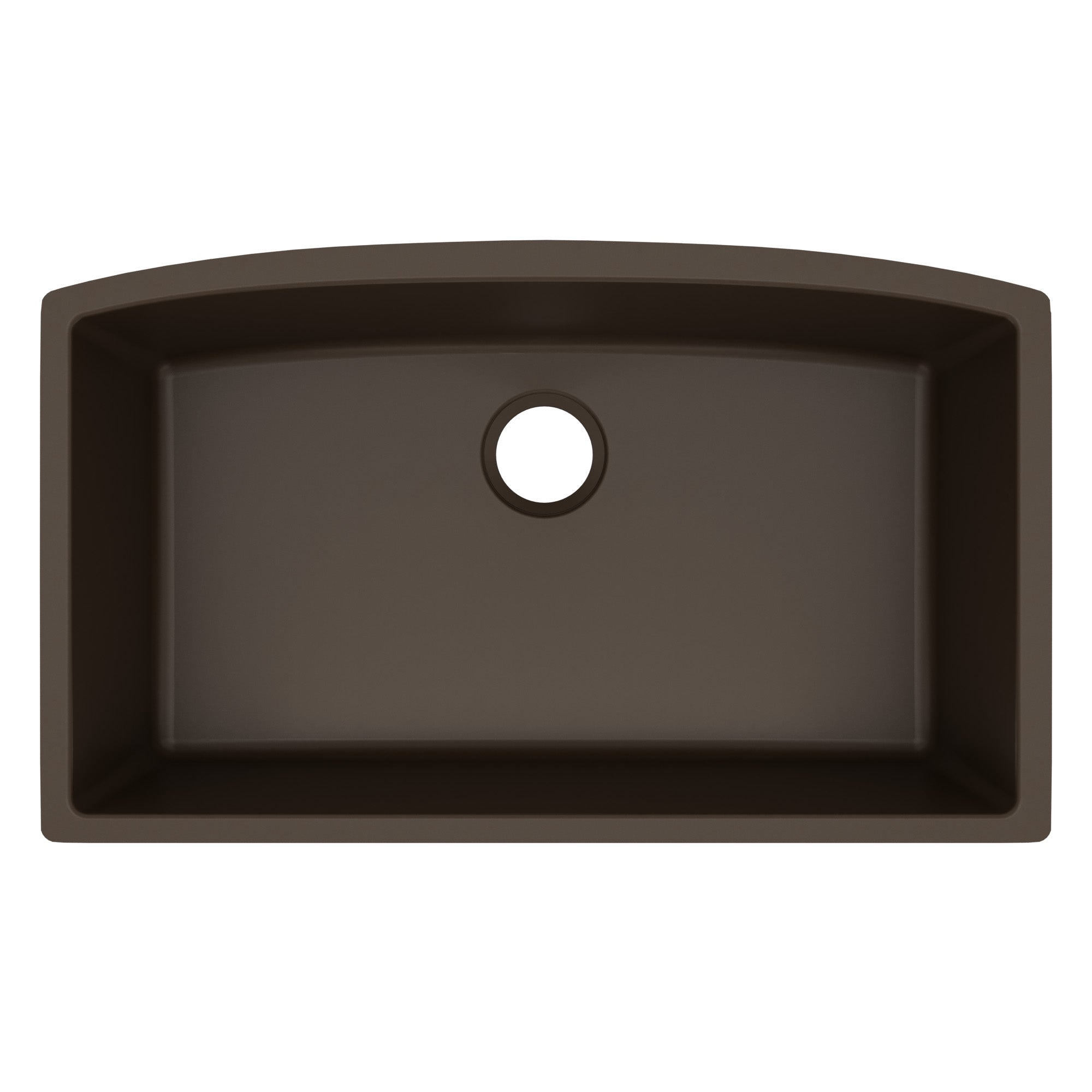 32-1/2" Undermount Large Single Bowl Quartz Composite Kitchen Sink In Brown