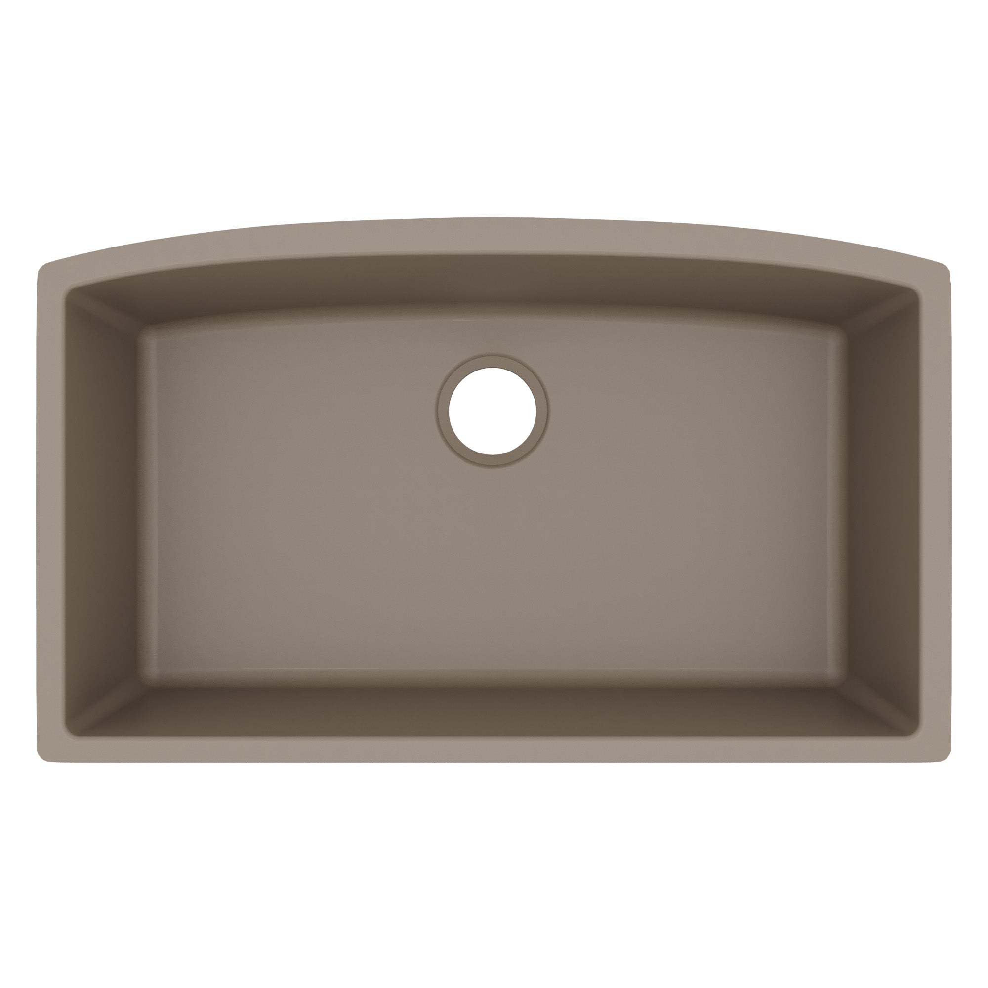 32-1/2" Undermount Large Single Bowl Quartz Composite Kitchen Sink In Concrete