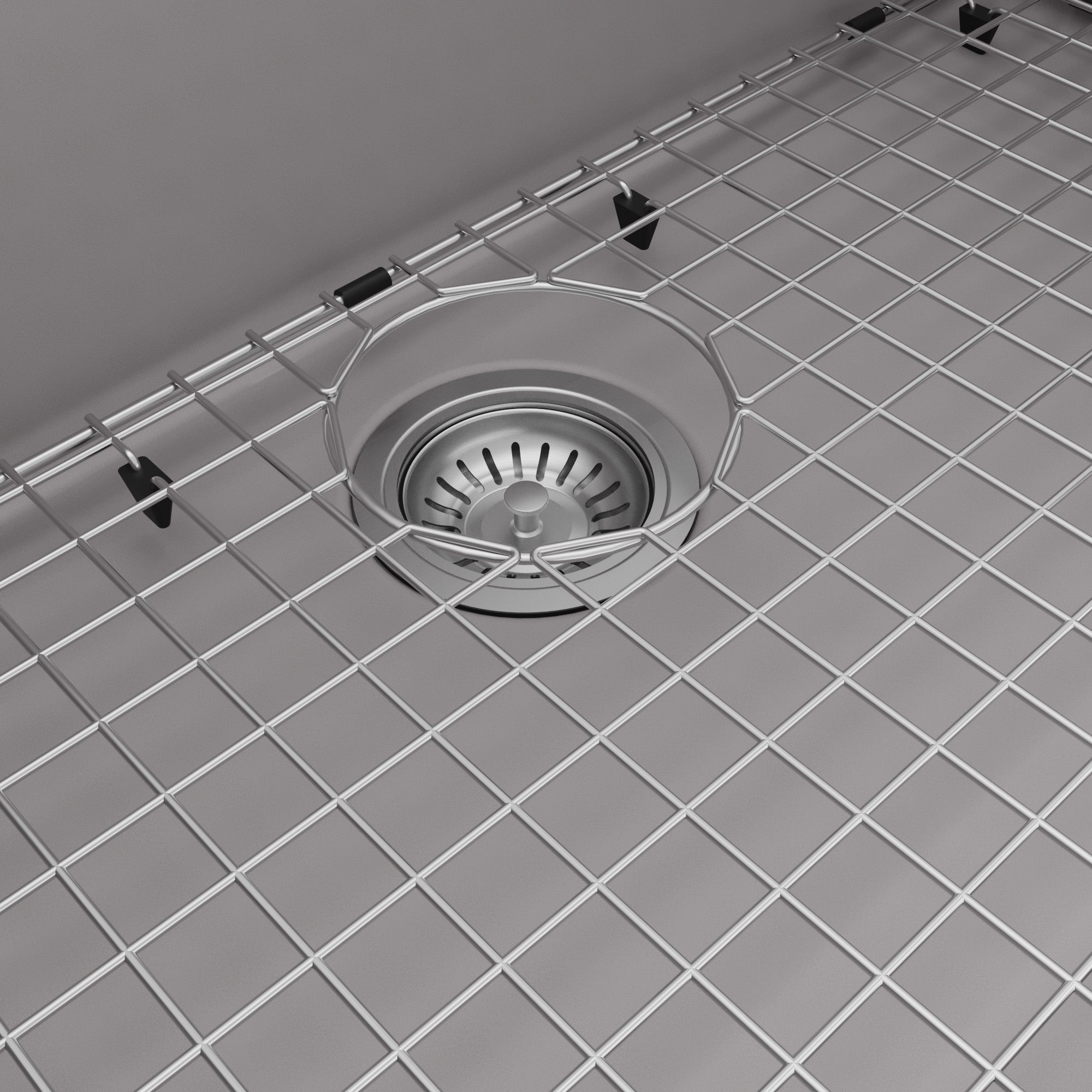 32-1/2" Undermount Large Single Bowl Quartz Composite Kitchen Sink Kit In Grey