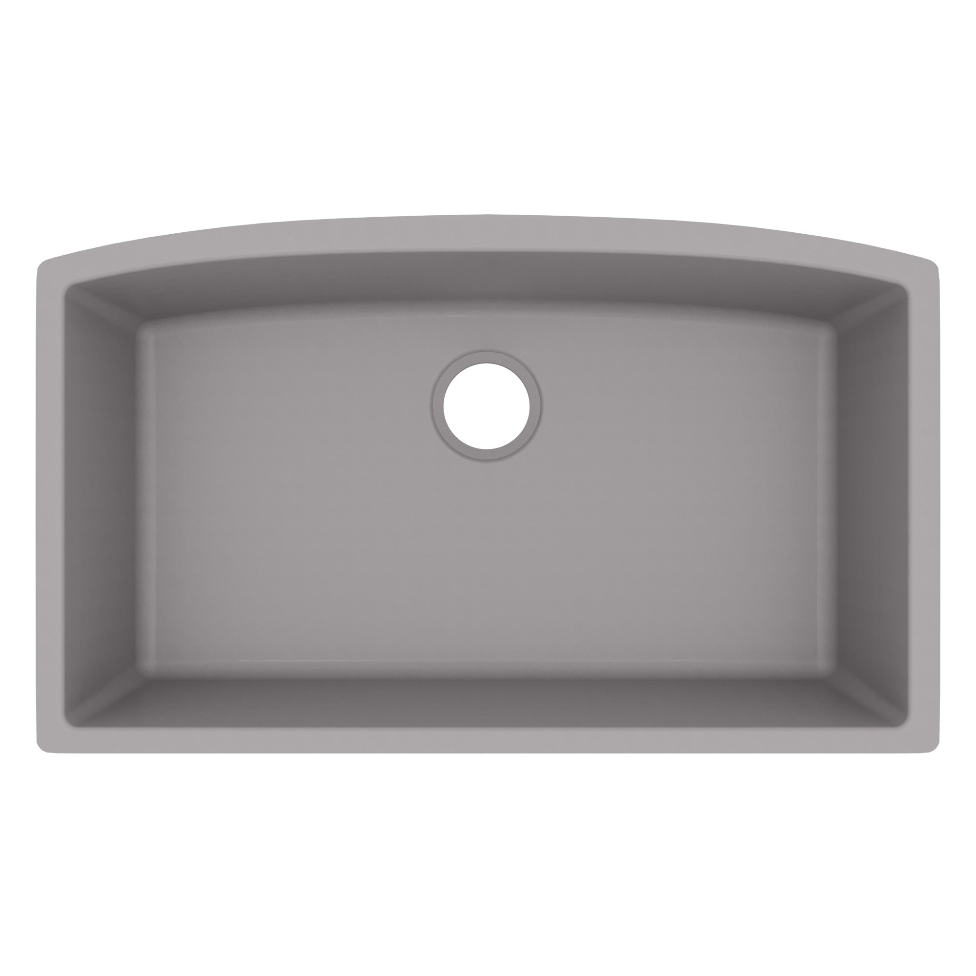 32-1/2" Undermount Large Single Bowl Quartz Composite Kitchen Sink In Grey