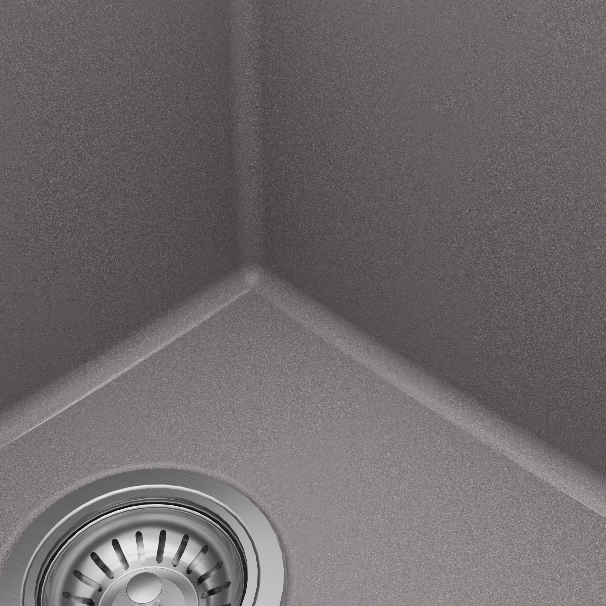 32-3/8" Undermount Double Equal Bowl Quartz Composite Kitchen Sink Kit In Grey