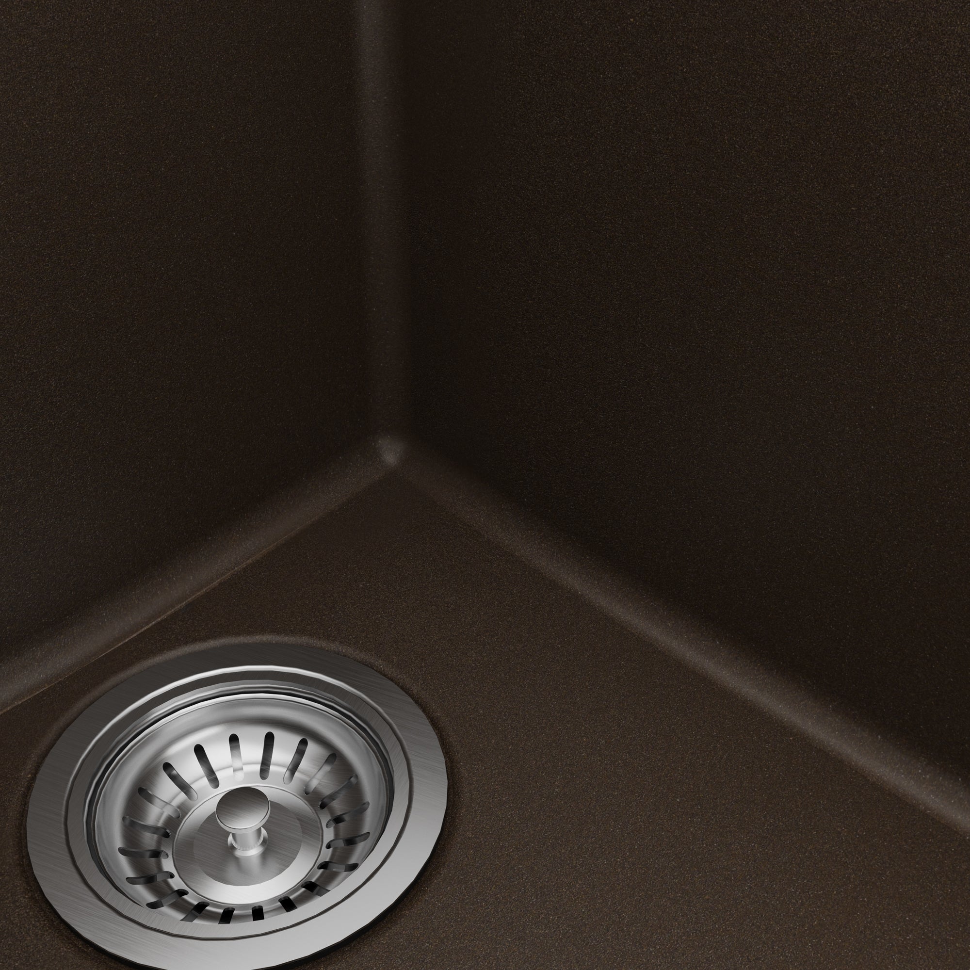 32" Undermount Double Offset Bowl Quartz Composite Kitchen Sink Kit In Brown
